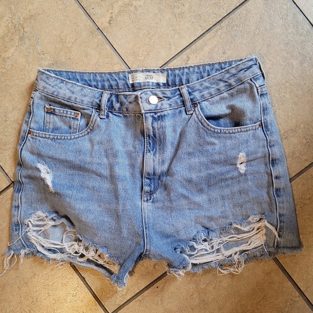 MOM Denim Distressed Shorts, US sz 10